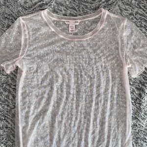 Sheer light pink polka dot Victoria’s Secret Top